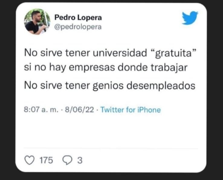 GiovanniCMotta's tweet photo. Sí sirve tener genios, pero con mentalidad de empresarios no de empleados @petrogustavo presidente #educaciongratis https://t.co/lGPjlqyOKM