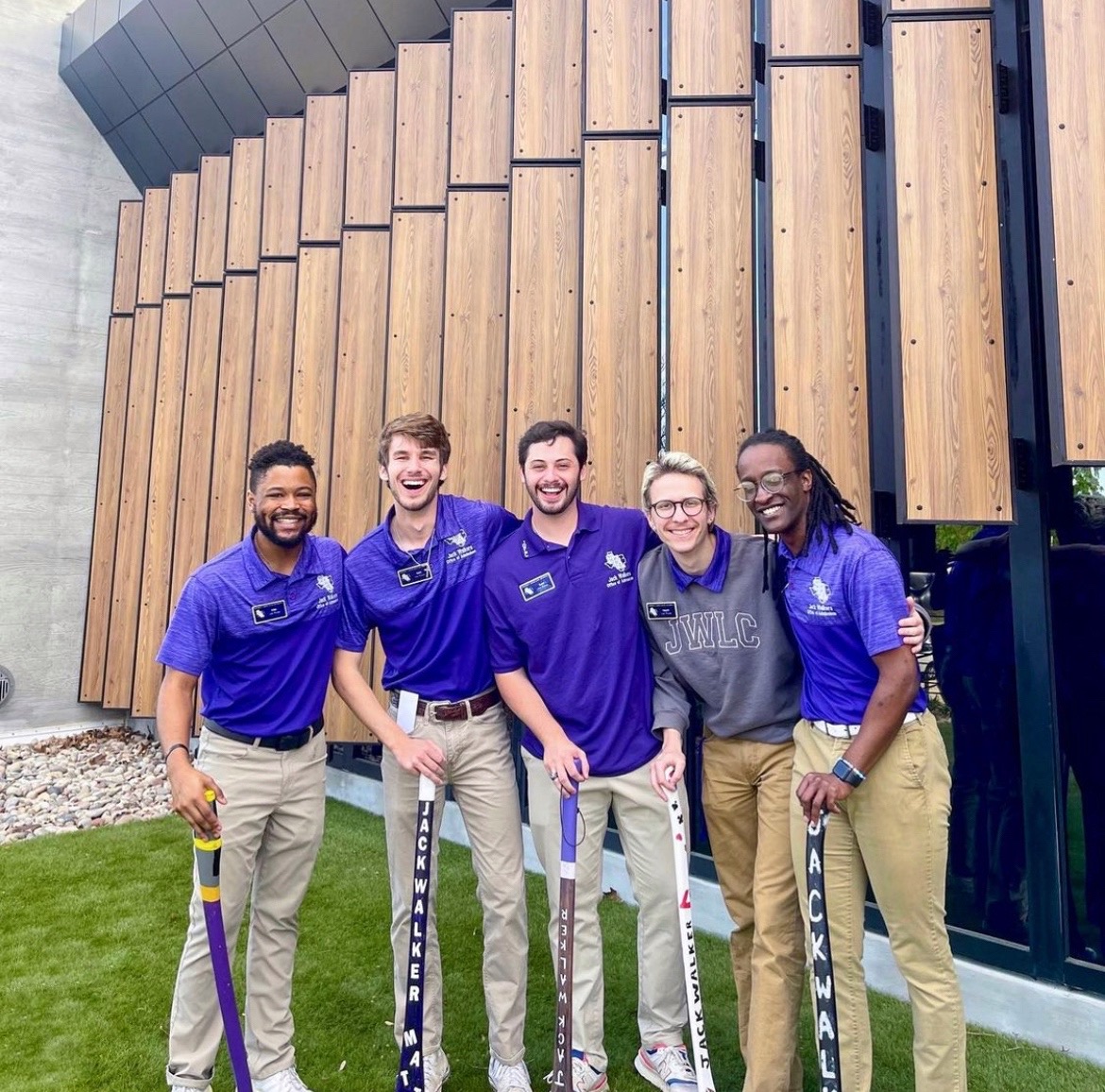 SFASU's tweet photo. SFA Jack Walkers love showing visitors our beautiful campus in the piney woods! 🌲 🌲 🌲 

Join us for #SFAShowcaseSaturday planned for June 25. We can't wait to show you what it's like to be a part of the Lumberjack fam! 😃💜🪓 Visit https://t.co/HozfrYKyW1 to RSVP! https://t.co/66ALPcnJlm