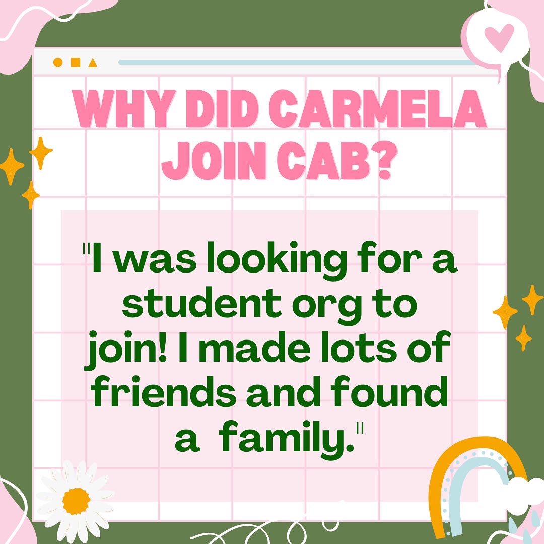 Hello! We’d like to introduce our incoming executive board officers! Starting off with Carmela Martinez!! She is our new Executive Director for the 2022-2023 school year!