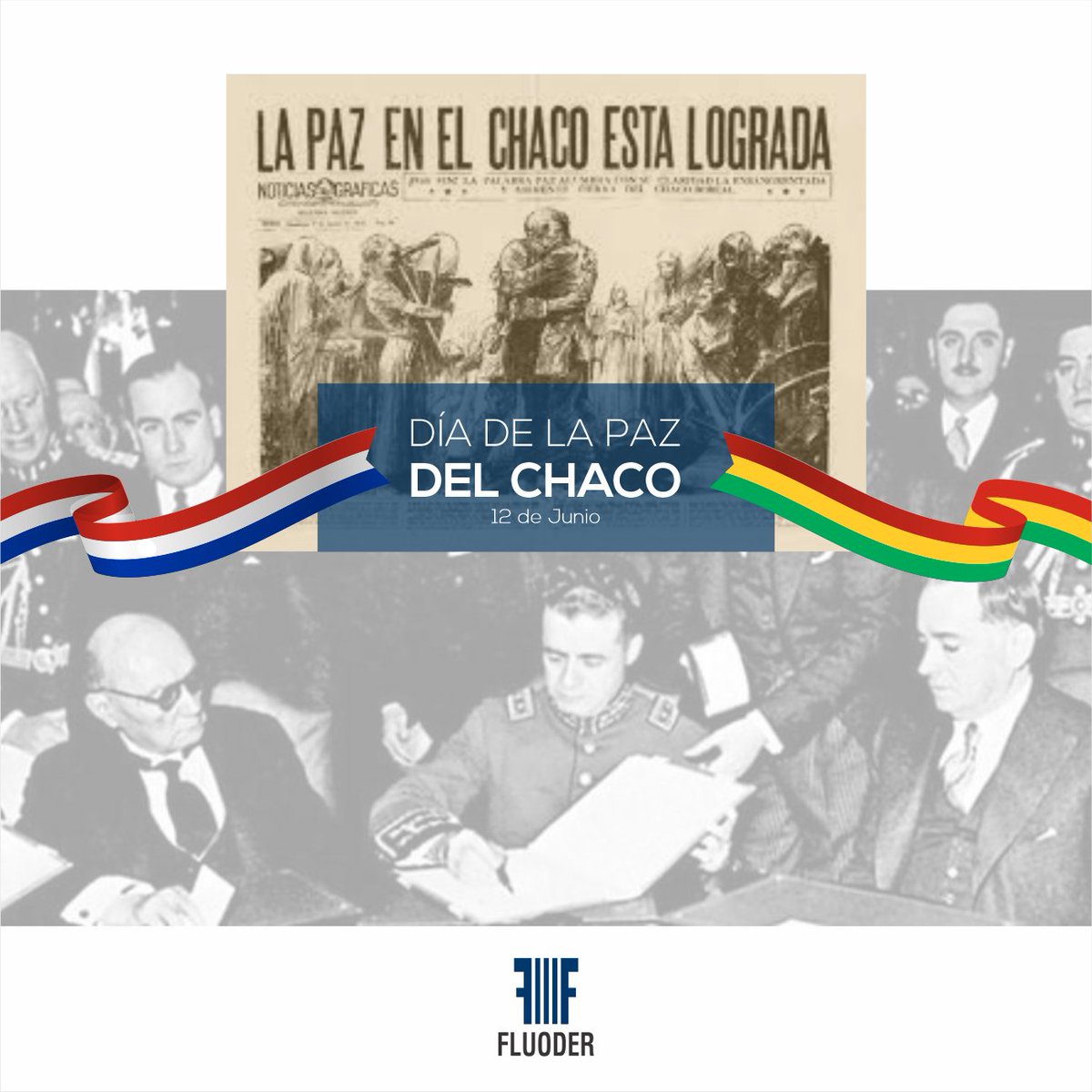Fluoder1's tweet photo. El 12 de junio de 1935, Paraguay y Bolivia firmaron el Protocolo de Paz después de tres años de hostilidades.
Eterna gratitud a los héroes de la patria, que arriesgaron sus vidas por defender la soberanía del Paraguay.

#Fluoder
#PazdelChaco
#12deJunio
#PaísSoberano https://t.co/DfWqINJCML