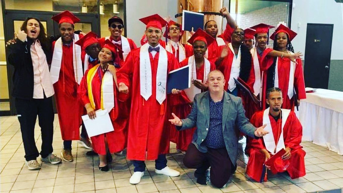 dhpdesign's tweet photo. I may have worked in “better” #phled schools with “better” students academically or artistically. I’ve NEVER had a #graphicdesign senior class like this. #designgeek #Classof2022 (Bonus: graduation drip.) https://t.co/efOcgwhA0G