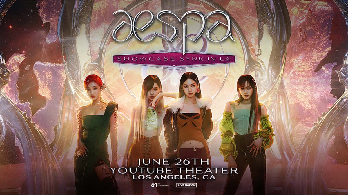 youtubetheater's tweet image. Tickets on sale NOW 🦋
@aespa_official Showcase SYNK in LA!
📍 June 26 at #YouTubeTheater
bit.ly/Aespa22TW