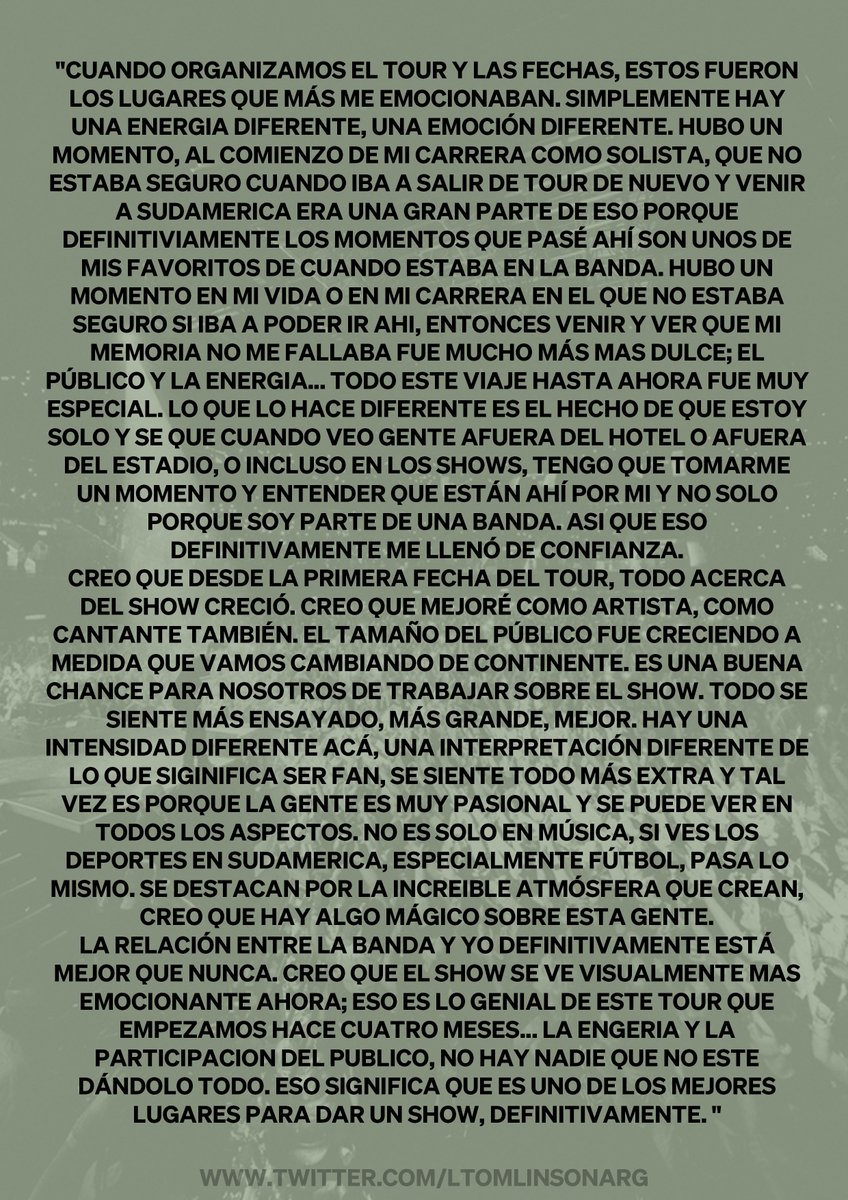 ltomlinsonarg's tweet photo. Traducción de lo que dijo Louis en su IGTV sobre los shows y los fans de LATAM ❤️🥺✨ https://t.co/SSylKD5AAp