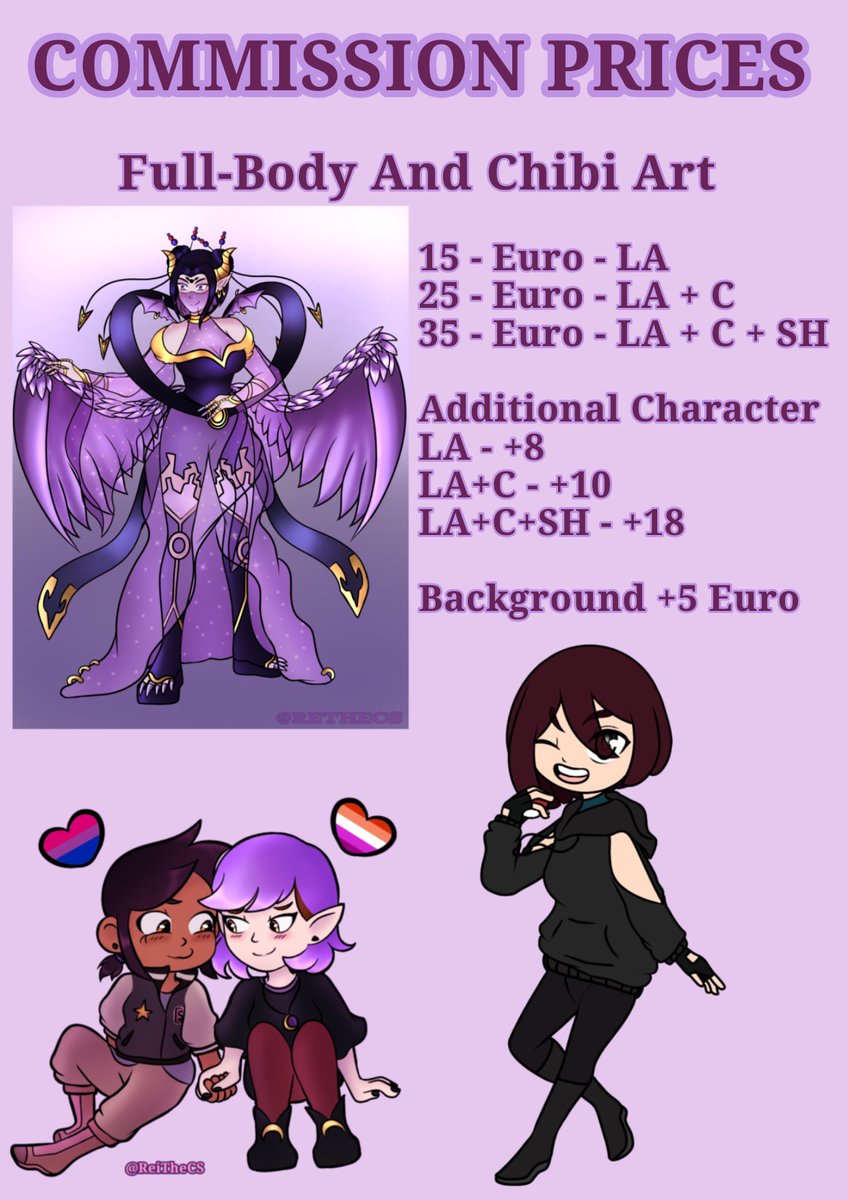 ReiTheCS's tweet photo. UPDATED PRICES
If anybody is interested please contact me through PMs. :3
#Commission
#commissionopen #CommissionSheet #commissionart #ArtistOnTwitter #art #lmk #digimon #TOH https://t.co/zRoyI1PEJk