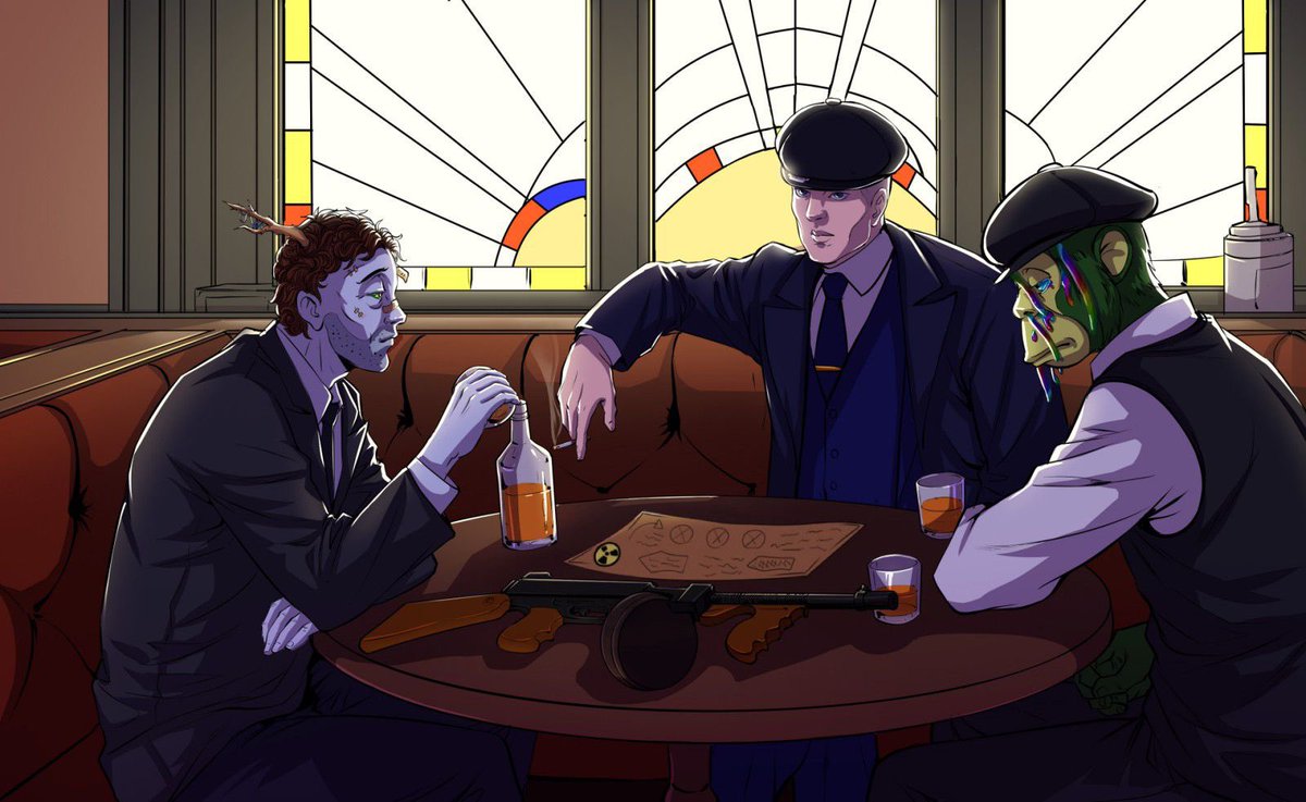 lg_labs_'s tweet photo. After the launch of the roadmap, a meeting took place at the Meta “FOKIN” Blinders pub.

The future of the gang is being discussed with their partners.

6 WL Spots-Follow,Like &amp; RT

https://t.co/VUA3Kj7icc https://t.co/JoX3wXsbXA