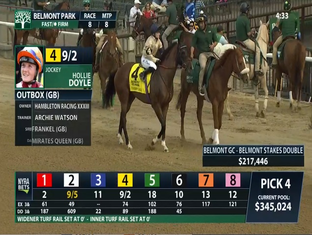 rebelsart's tweet image. Outbox (#Frankel) and Hollie Doyle @HollieDoyle1 ready for the Belmont Gold Cup (G2) at Belmont Park for Archie Watson @Archie_Watson 🏇🤞👍
#goodluck #Outbox #BelmontPark #BelmontStakes #NYRA @TheNYRA #HorseRacing