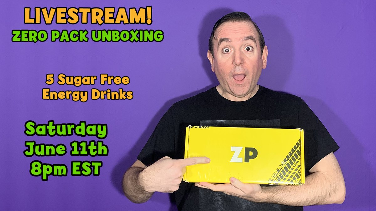 CaffeineMan1's tweet photo. It's that time of the month again! Wait... what? Time for my monthly Live stream unboxing of the Zero Pack box! 5 Sugar Free Energy drinks! Stop by if you're around! #livestream #unboxing #zeropack #energydrinks #energydrinkunboxing #subscriptionbox https://t.co/XmobdGp1i0