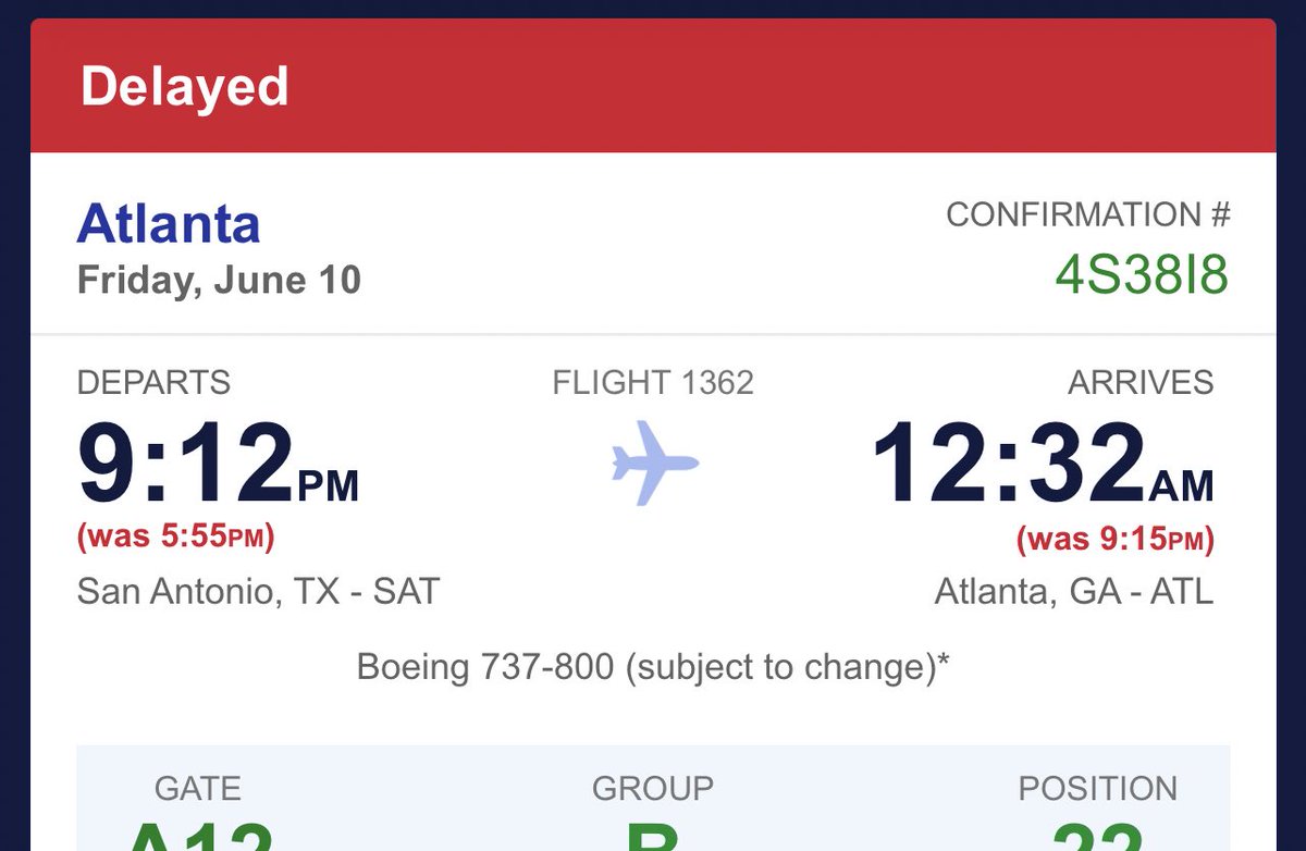 lelopez01's tweet photo. @SouthwestAir How is it that my flight is delayed yet the same flight is available to purchase? Please enlighten me. https://t.co/acNb1WOlxJ