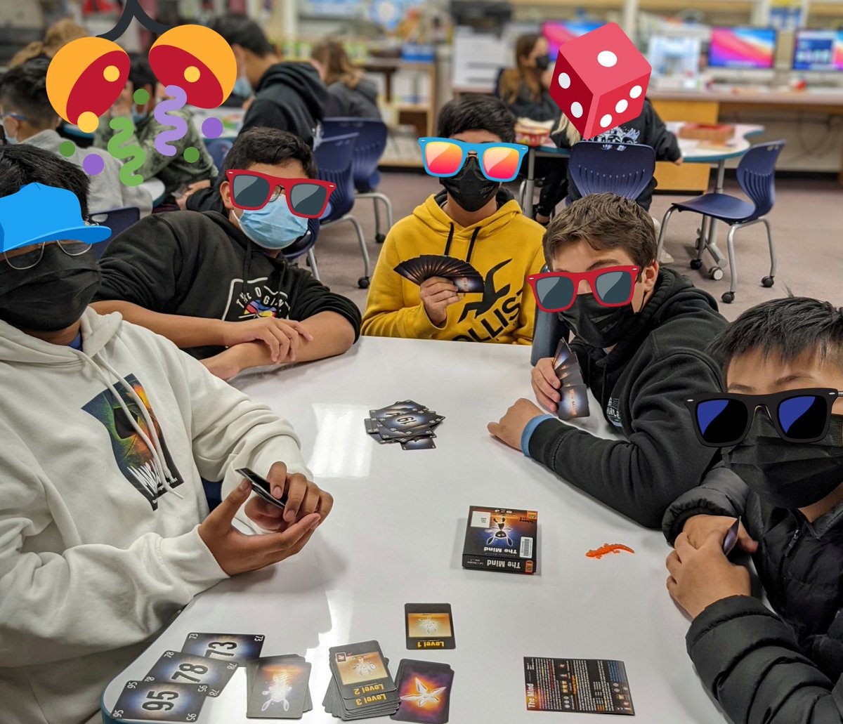TalmeyLLC's tweet photo. The LLC is the place to be on 🌧️ days! The "Reading &amp; Relaxation" station for our indoor fun day last Friday was a hit with all grades 🖍️🧩 Yesterday, the LLC became a board game cafe for 2 hours (including at lunch time) &amp; wow were the students engrossed! 🤩 #sd38learn #rtla38 https://t.co/wNcikf8gOr