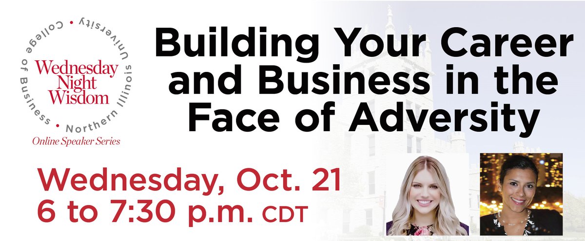 We love Wednesday Night Wisdom webcasts featuring Experiential Learning Center (ELC) center alum! Webcast six featured a conversation with Prof. Tim Michaelis and ELC double alumna &amp; entrepreneurs, Diana Narváez &amp; Chloe Millard.

Access the full webcast at go.niu.edu/career