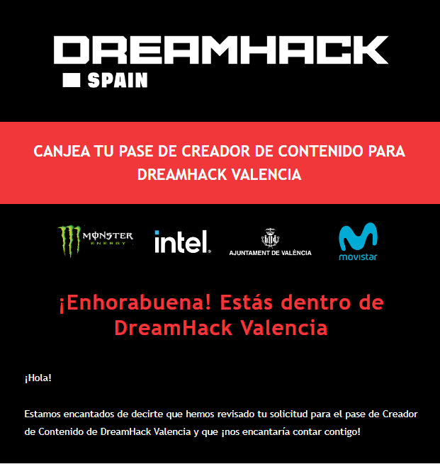 EricsinmasTV's tweet photo. ¡SUPER NOTICIÓN!
¡Me han dado el Pase de Creador de Contenido para la
@DreamHackSpain
de Valencia este año, no se que días podré ir por nos veremos y haremos directito desde allí, estoy hiper mega contento!
#dreamhack #dreamhackvalencia #dreamhack22
¿A quien veré por allí? https://t.co/RPUYL9nltJ