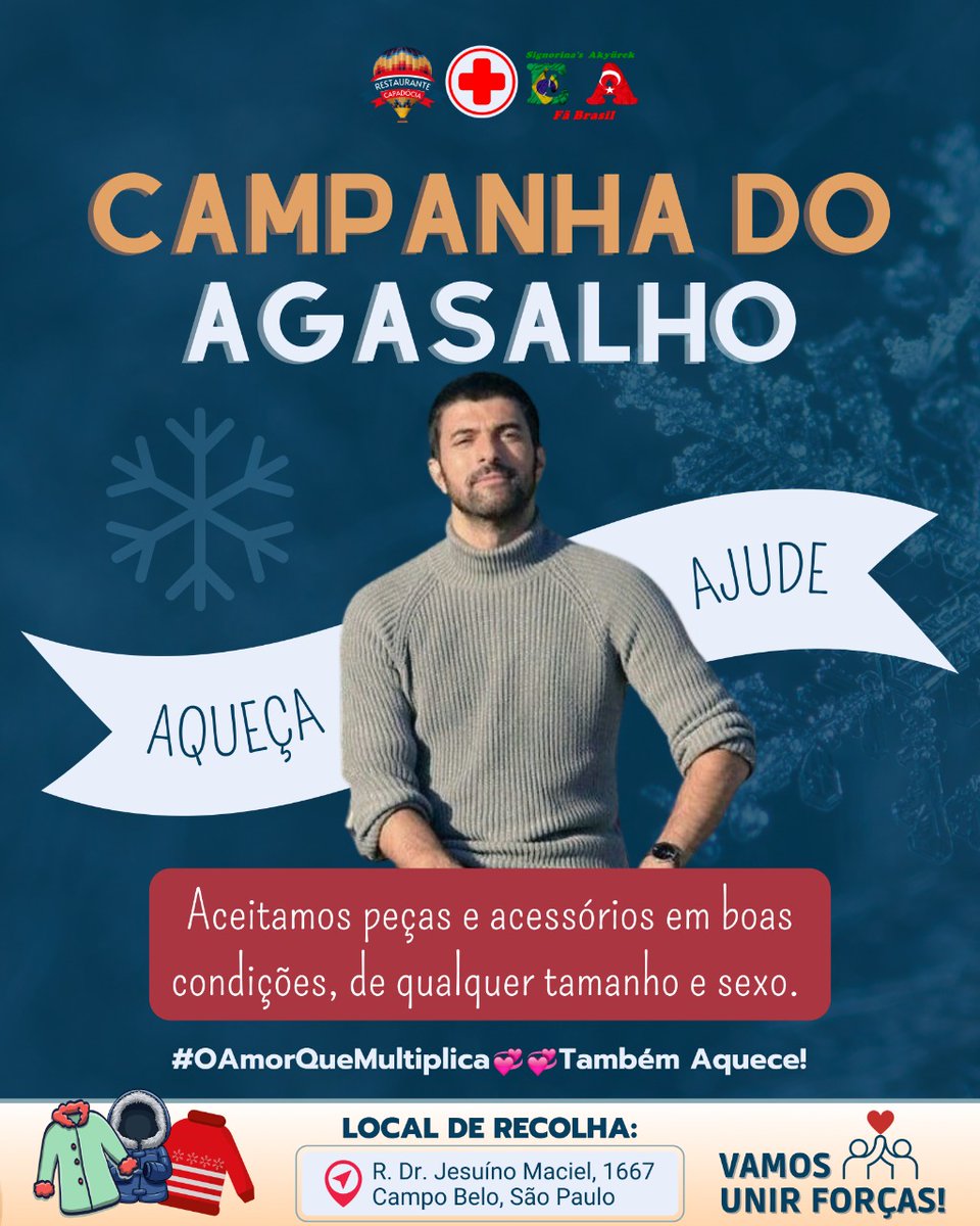 Crisscor's tweet photo. As @SignorinasFaBRA
  Está apoiando a #CruzVermelha  para ajudar as famílias necessitadas. 
A caixa para arrecadação dos donativos estão postas no 📍RESTAURANTE CAPADÓCIA 
R. Dr. Jesuíno Maciel, 1667 - Campo Belo / SP
#OAmorQueMultiplica💞💞 também aquece! 🥰 #EnginAkyürek https://t.co/Fd2MkFiyIy