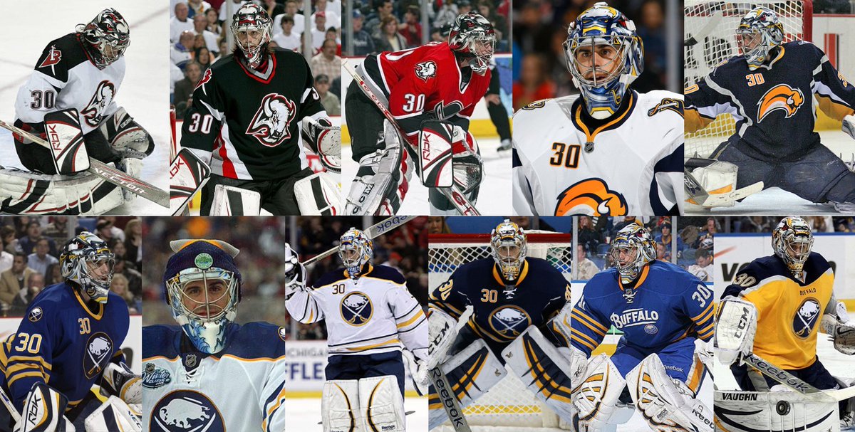 Sabremetrix's tweet photo. Ryan Miller Fun Fact: He wore 11 different jerseys for the Buffalo Sabres https://t.co/L5XkVRscVT