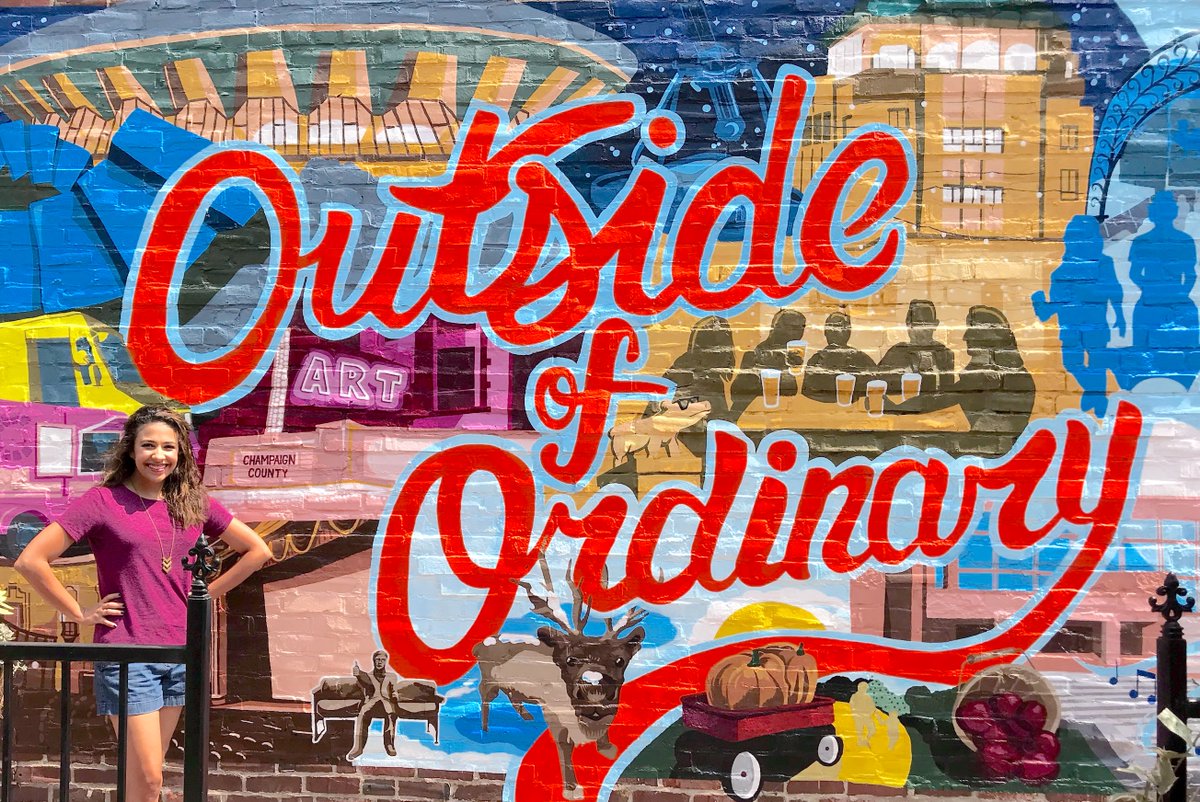 2CivilityOrg's tweet photo. #DYK @ErikaHarold grew up in Champaign-Urbana, attended @UofIllinois, &amp; returned to the area later to practice law? This Champaign County mural showcases some of her favorite local places: @CurtisOrchard, @StateFarmCenter, &amp; @KrannertCenter. @ccilgov https://t.co/Nue2qXX0FS