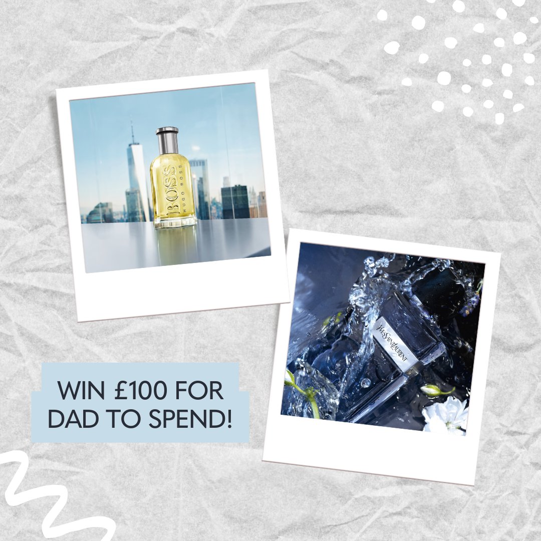 FOLLOW, LIKE &amp; RT TO WIN! 💙 WIN DAD A £100 GIFT VOUCHER 💙 Just in time for Father's Day, he's got the chance to treat himself to a new fragrance or two, on us! (Competition ends 14/06/22, UK only, winner will be contacted via DM!)
