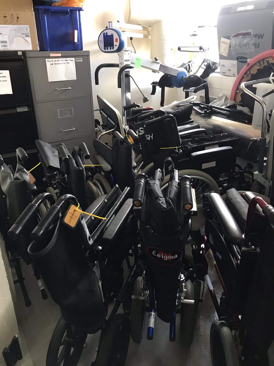 1/2 Thanks to our brilliant <a href="/UniofHertsOT/">University of Hertfordshire Occupational Therapy</a> apprentice student Hannah and OTA Nargis our wheelchairs have beautifully catalogued and organised (&amp; can now be accessed without sustaining a minor injury!) Our old wheelchairs have been donated to <a href="/LankaSylvia/">Sylvia Lanka Foundation</a>