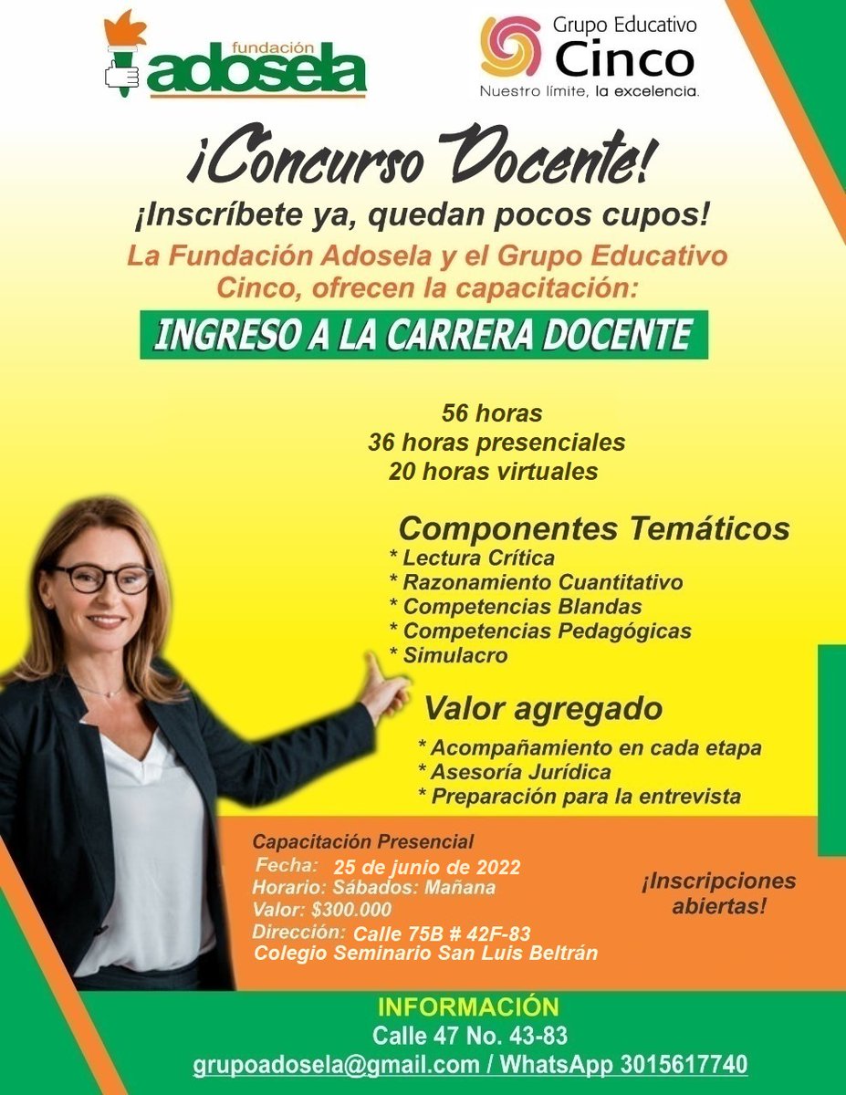 Fundadosela's tweet photo. FUNDACIÓN ADOSELA: Curso Ingreso a la Carrera Docente https://t.co/4XoPxGH6Sq https://t.co/zB97WiXvz1
