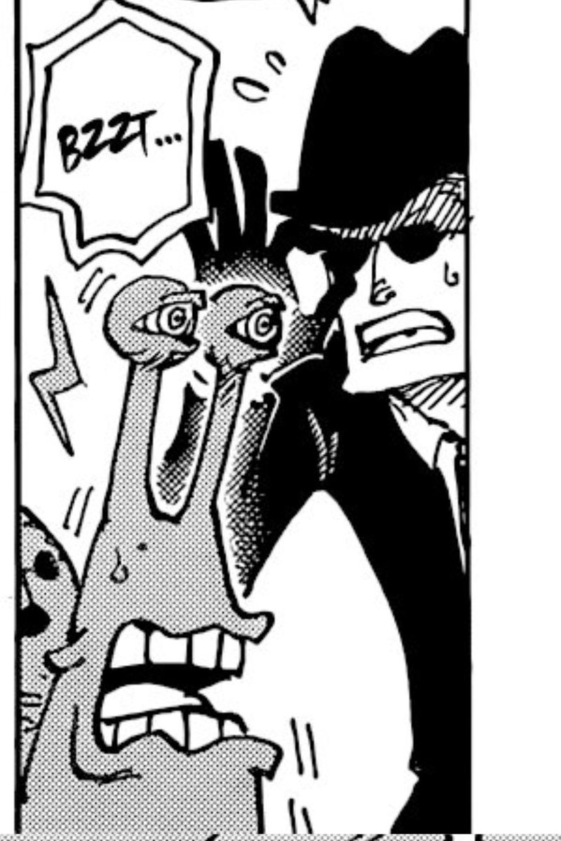 Did anyone else notice that the den den mushi had a spiral eye like Mihawk's, Im Sama's, etc? It is clearly not Green Bull.

#ONEPIECE #onepiece1053 #onepiece1052spoilers #ONEPIECE1052