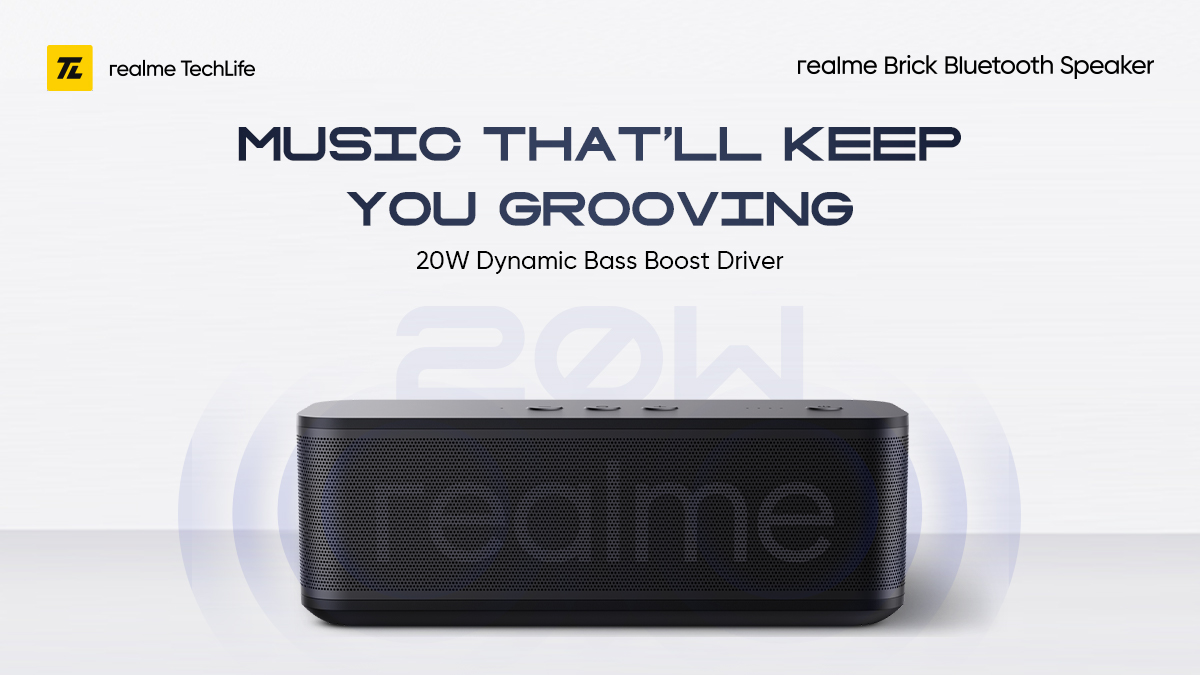 realmenarzoIN's tweet photo. You’ll never want to stop grooving with incredibly booming audio on the #realmeBrickBluetoothSpeaker ft. 20W Dynamic Bass Boost Driver!
#ExtraBassMorePower
Available on https://t.co/n3vAbwuqXx & @Flipkart.
Buy now: https://t.co/j0Me2JBDEn https://t.co/FuvDHCBHxh