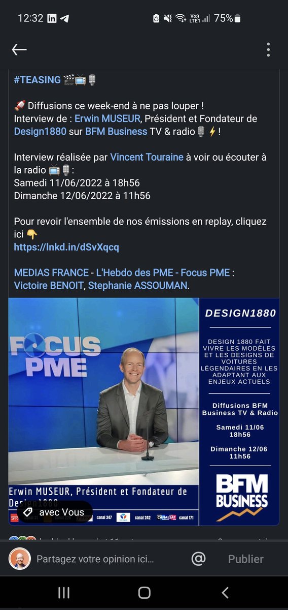 A l'antenne ce week-end ! ;-) #retrofit #electrique #fiat500 #bfmbusiness