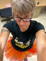 scoopster73's tweet photo. When it's #rainbowspiritday, of COURSE you wear your kid's rainbow tutu and your most colorful pair of runners! @bcssnews @umap03 @bearcreek_gsa @jill_murphyb @mrsmcleodVP #koolsummerselfie https://t.co/rwFrQvHFph