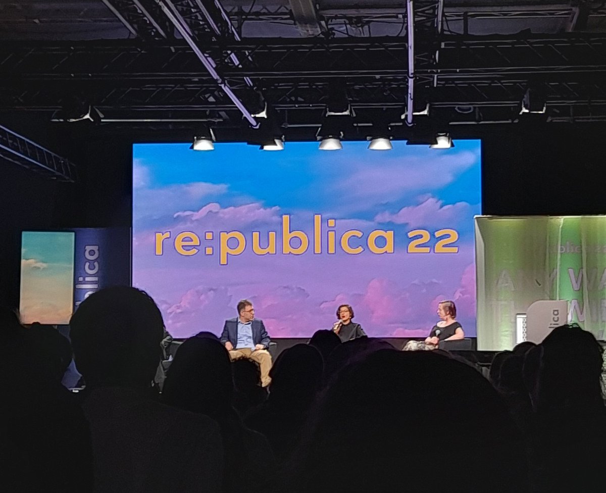 Super excited to be back to Berlin for <a href="/republica/">re:publica</a> and to have spent 3 days discussing all things digital society. And to see advocates like <a href="/F_Kaltheuner/">@frederike.bsky.social</a>' speak - 'Let's not give agency to AI. AI makes no decisions itself - they are made by people who design it.' #rf22