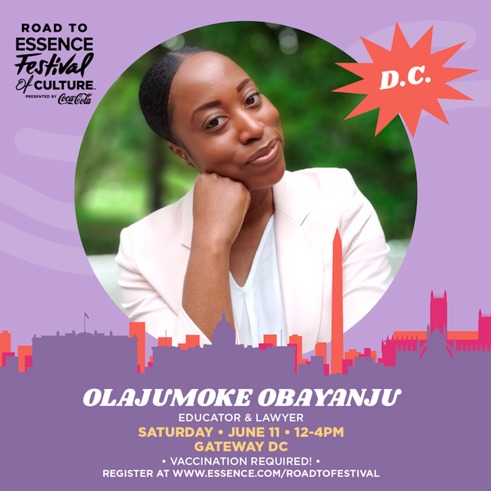 essencefest's tweet photo. Excited to welcome strategist, facilitator, educator, and lawyer @JummyObayanju! See you in D.C.
Register now at https://t.co/L0JGUSkMZY. #EssenceFest https://t.co/eOMl8c3yaB