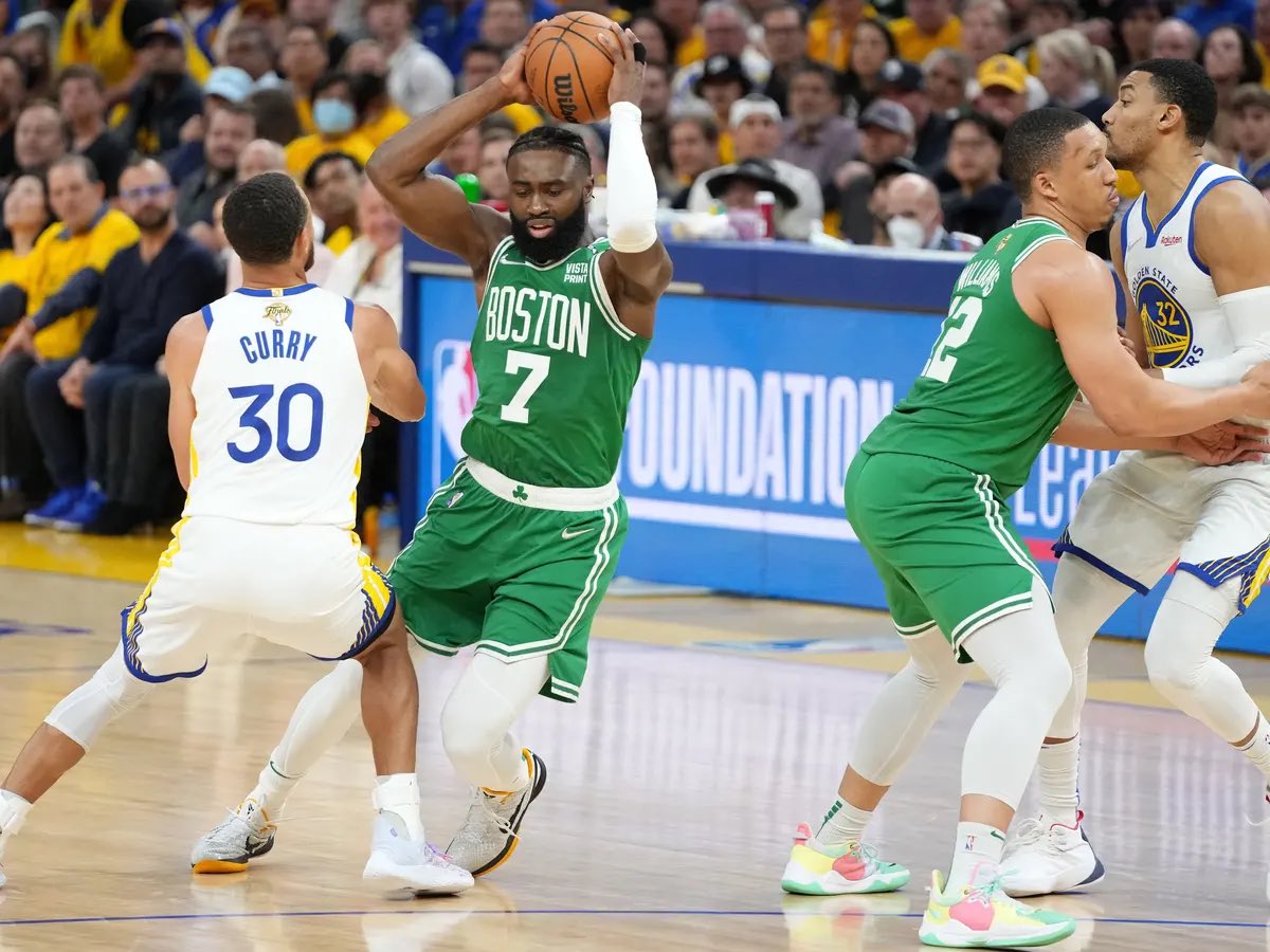 RJDumalig's tweet photo. Three things I’m looking for tonight:

1. Defensive intensity — Warriors have now seen what it’s like when you give Boston a) too many open looks and b) too many lanes to the rim. Will they sent a late blitz &amp; switch at Boston’s high PnR? Can they win the rebound battle? https://t.co/V8Sqewvpk3