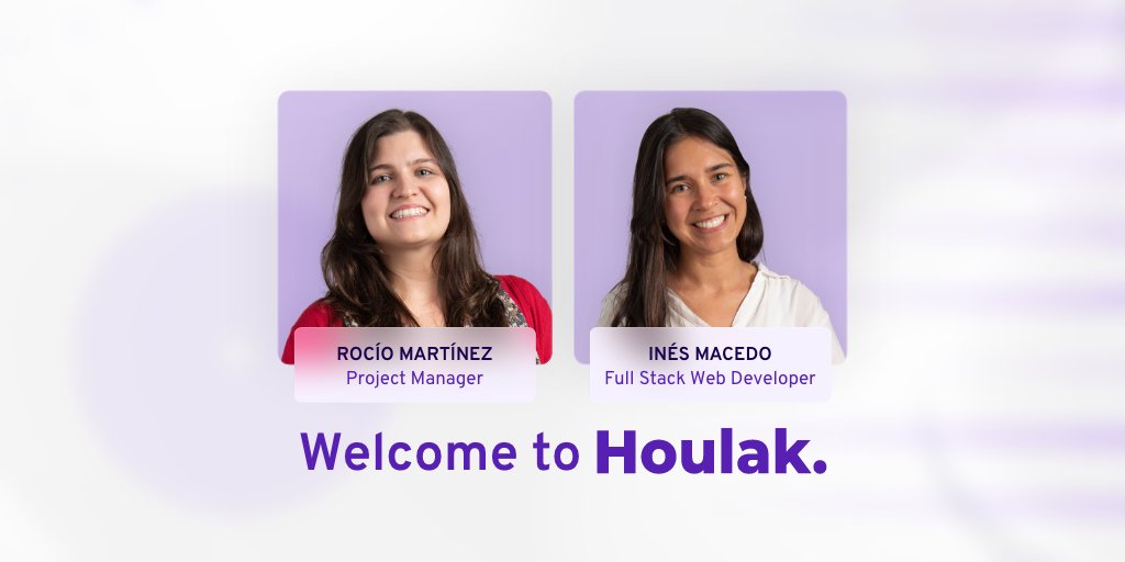 There are no words to express how happy we are to welcome Inés and Rocío to the team! 🥳

Since this week, we have two more #houlakers to help us achieve our goals and those of our clients.

Welcome! It’s great to have you on board 🤗