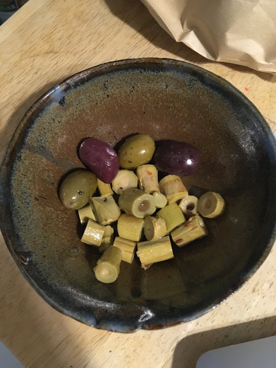 knotweed pickles, olives