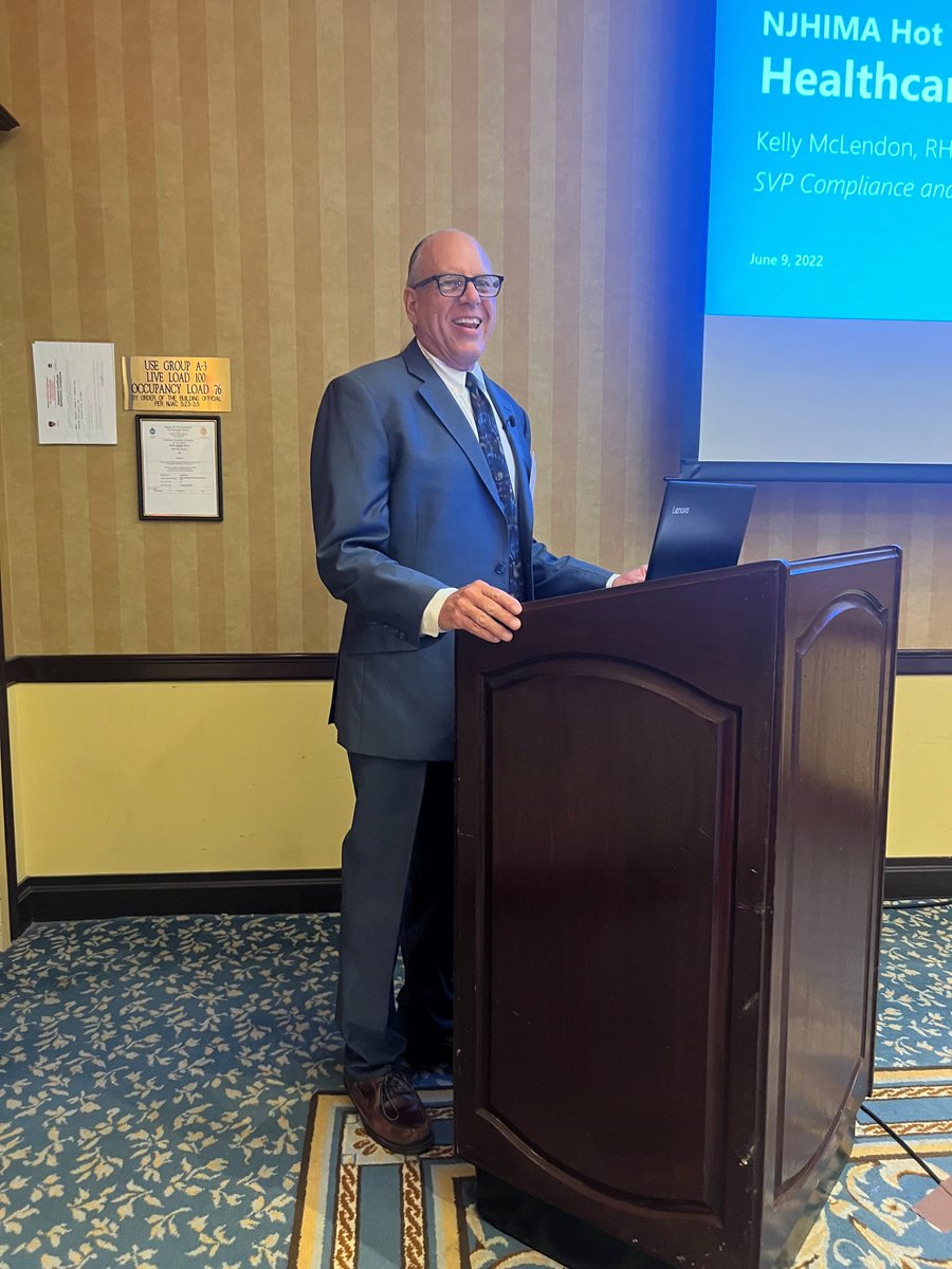 Very glad to have spoken to the folks at <a href="/NJHIMA/">NJHIMA</a> last night. It's wonderful to see so many HIM, Compliance, and Privacy folks again. Having spoken at several of these local conferences, I am eager to seemore of these folks at the @AHIMAresources conference this fall. #HIPAA