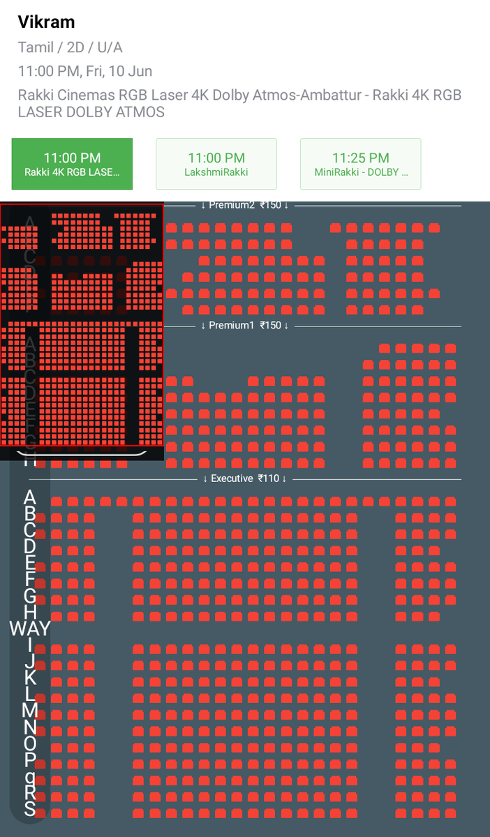 i_RA_Anand's tweet photo. #Vikram Tonight Night show Tickets heavy demand in Ambattur.,
@rakkicinemas playing in 3 screens-
3 screens goes HOUSEFULL 🔥🔥
#Rakki_Main (662 Seater) - Soldout
#Minirakki (210 Seater) - Soldout
#LakshmiRakki (131seater)- Soldout https://t.co/napwWlHHMd