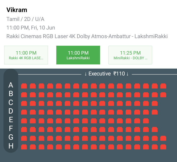 i_RA_Anand's tweet photo. #Vikram Tonight Night show Tickets heavy demand in Ambattur.,
@rakkicinemas playing in 3 screens-
3 screens goes HOUSEFULL 🔥🔥
#Rakki_Main (662 Seater) - Soldout
#Minirakki (210 Seater) - Soldout
#LakshmiRakki (131seater)- Soldout https://t.co/napwWlHHMd