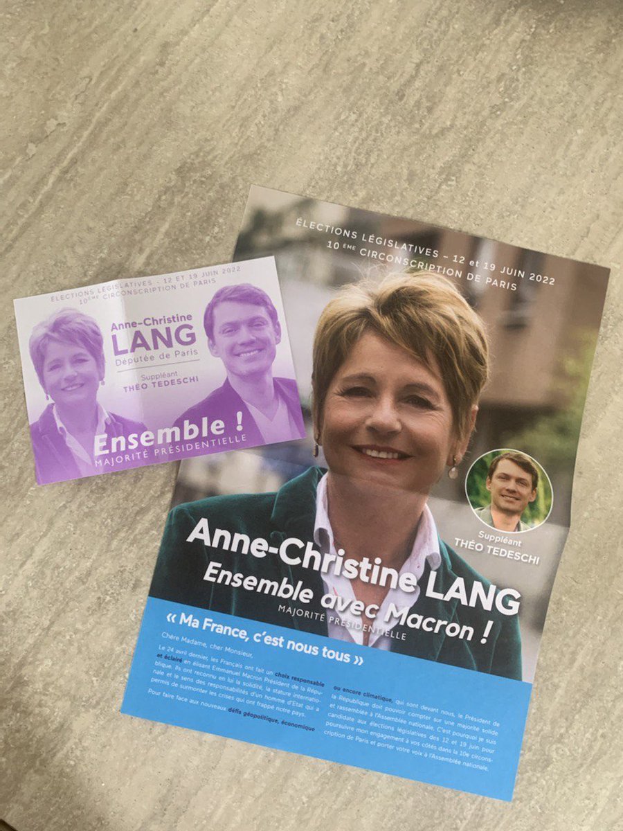 Dans la #circo7510, un seul bulletin!
#Ensemble #MajoritePresidentielle 
#legislatives2022 
On compte sur vous!