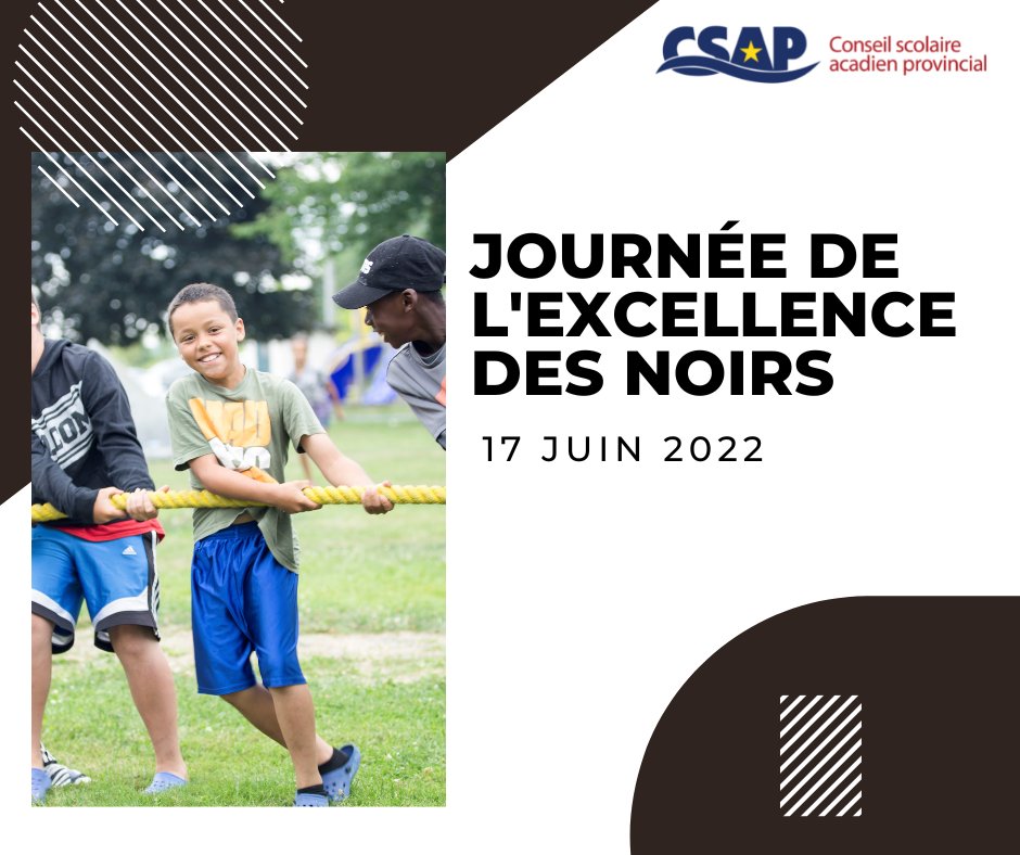 Pour la première fois, les écoles publiques de la N.-É. célébreront la Journée de l’excellence des Noirs le 17 juin 2022.

Les élèves et le personnel sont invités à porter un chandail noir pour célébrer et s’unir dans leur soutien de la réussite des élèves noirs.