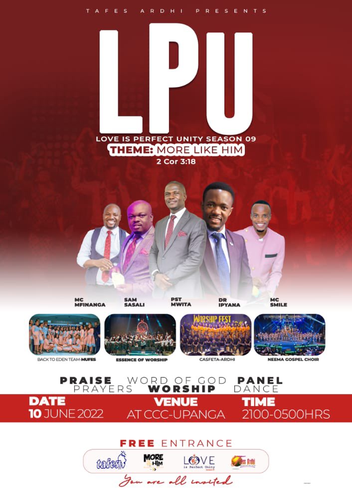 urbanvintagedsm's tweet photo. Karibuni Tukeshe Kwa Kusifu Na Kuabudu😍😍The Night Of 
#Morelikehim #Lesslikeme🙌🏾🙌🏾

Ni mpaka asubuhi apa CCC UPANGA🔥🔥Hujachelewaa Mbebe Na Rafiki Ako🥰🥰

#Loveisaperfectunity #Season9 https://t.co/JnV4tV0PQq