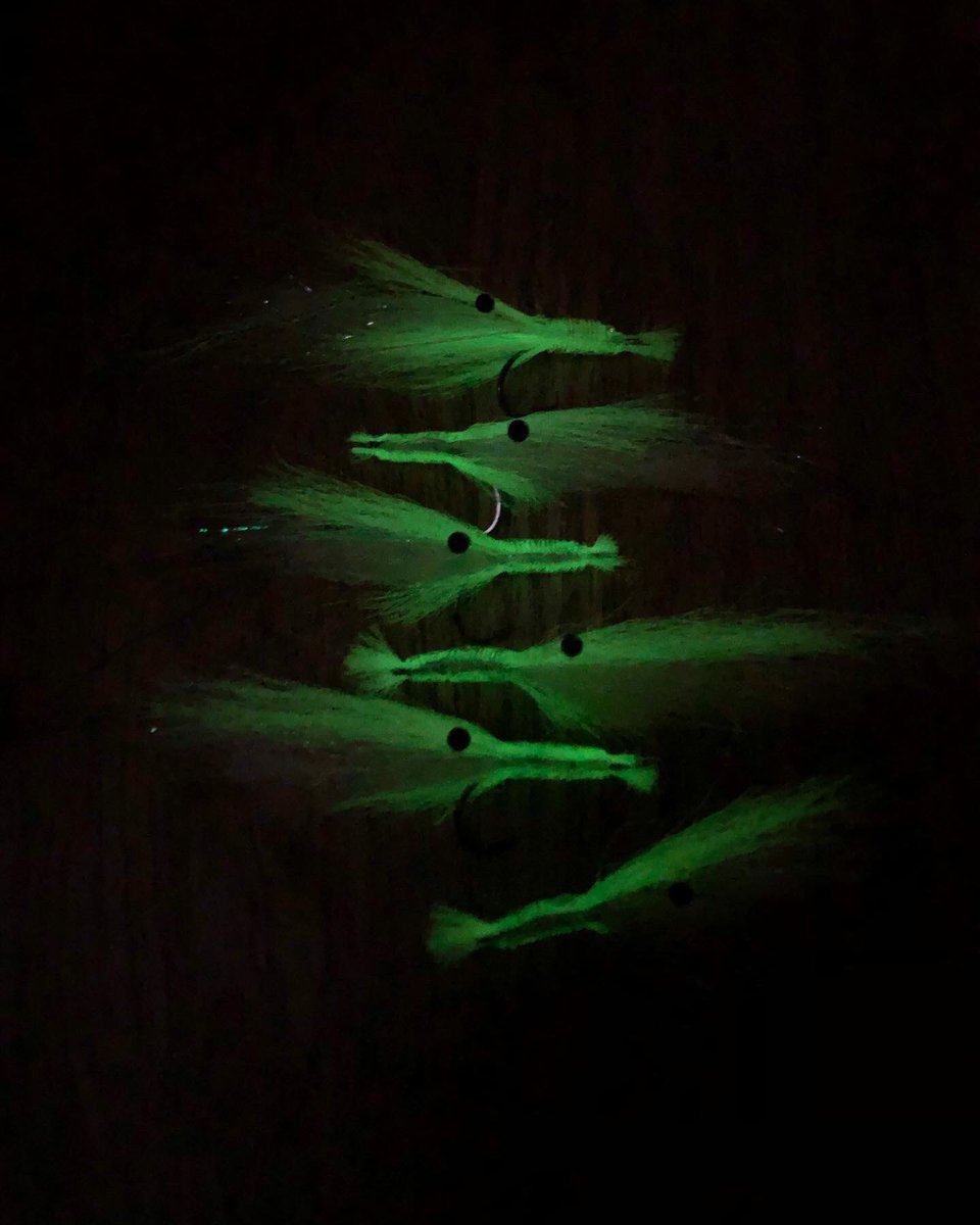New Dock Light Shrimp for Snook and Tarpon our new glow in the dark materials been slamming the fish