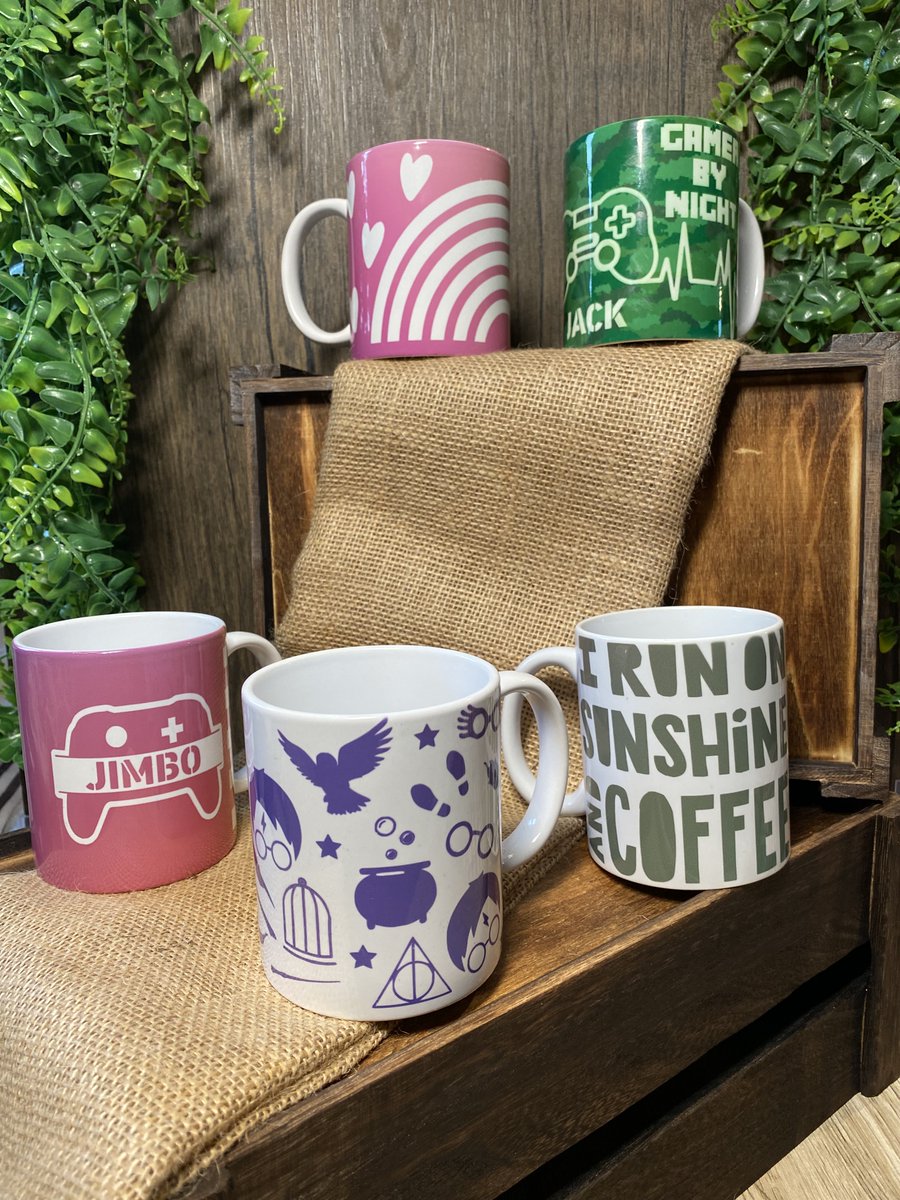 DesignBartex's tweet photo. Personalised mugs. A great gift for teachers or with Father's Day fast approaching. Designs made unique to each recipient, artwork created for your approval prior to production. Lots of different colour options and cool effects available. From £15 each plus P&amp;P #teambartex https://t.co/w8znJ3aUQ6