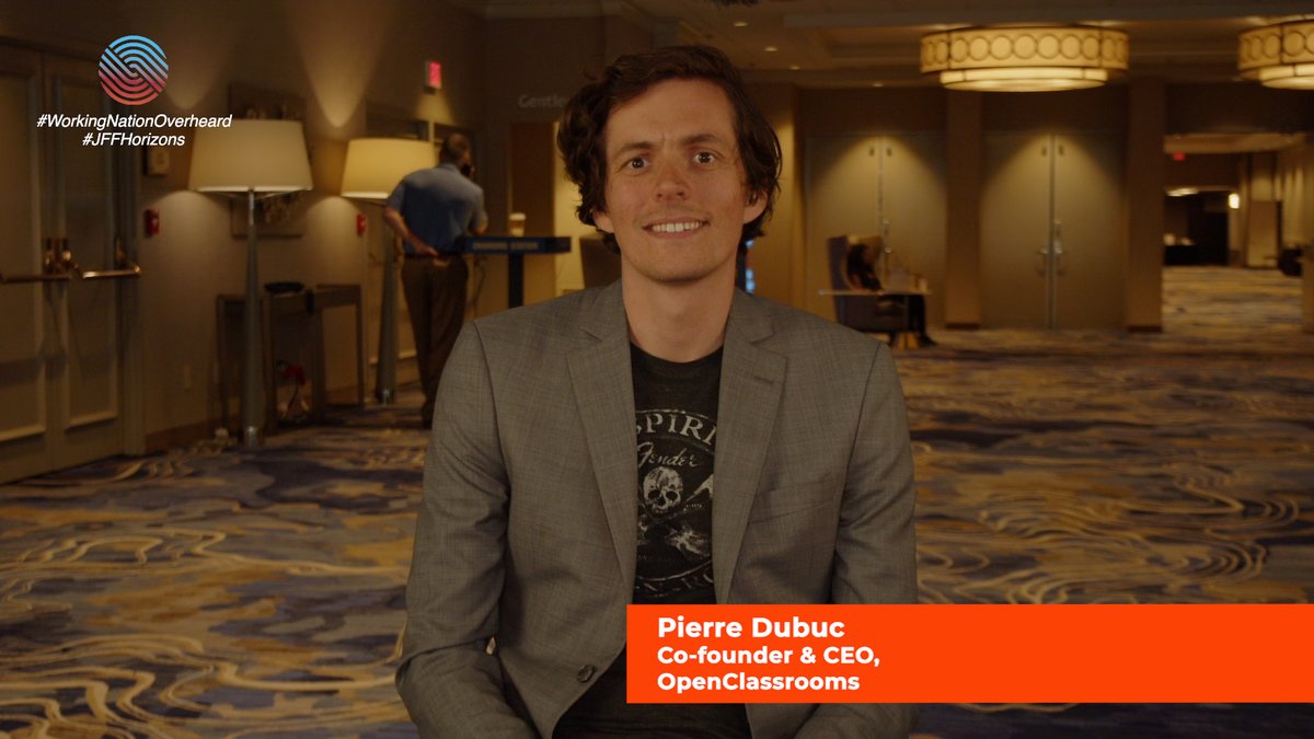 .@p_dubuc of @OpenClassrooms saw #apprenticeships rise as a #wkdev model in Europe and elsewhere, and he believes America is poised for a similar shift. See him tell #WorkingNationOverheard at #JFFHorizons why he thinks so. @JFFtweets Watch at youtu.be/yWy7FErlcn0.