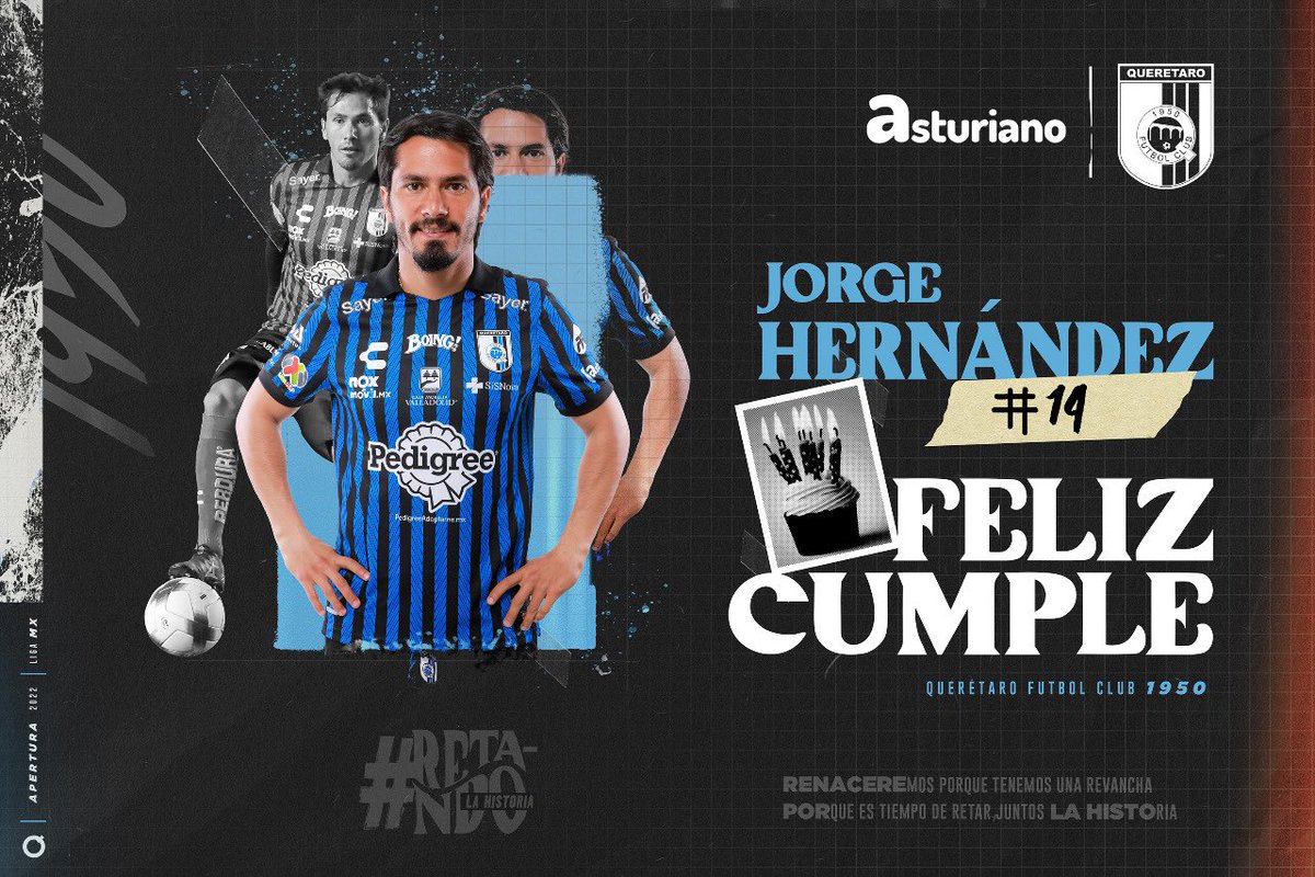 Club_Queretaro's tweet photo. ¡Feliz cumpleaños al crack del medio campo! 🐓 🎂

Que sea un gran día, @JH16of. 

#RetandoLaHistoria https://t.co/afXtHscJGh