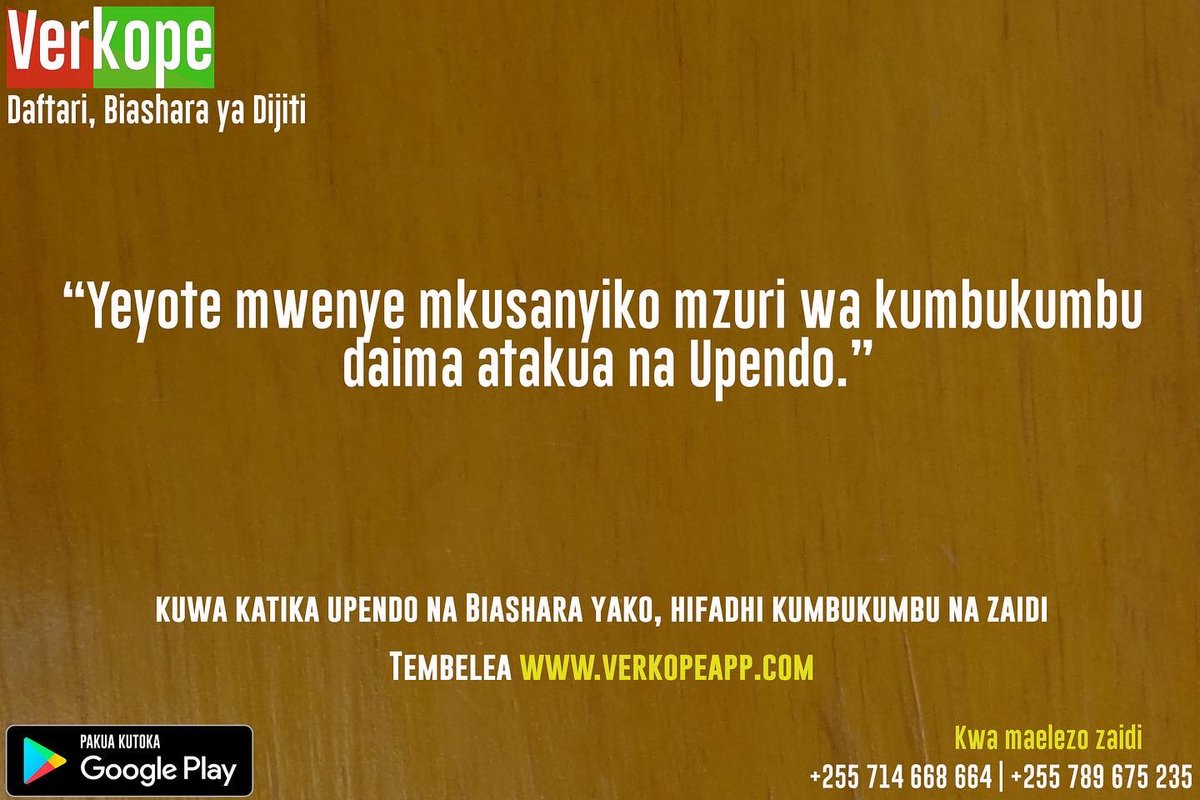 VerkopeApp's tweet photo. It’s Friday but..! Remember to keep your business records with us. 
#daftaribiasharayadijiti 
#businesstips 
#businesslifestyle 
#successmindset https://t.co/enfsNNWP19