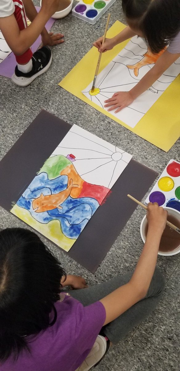 Nice way to end a busy week. Watercolour Friday in Grade 1/2!