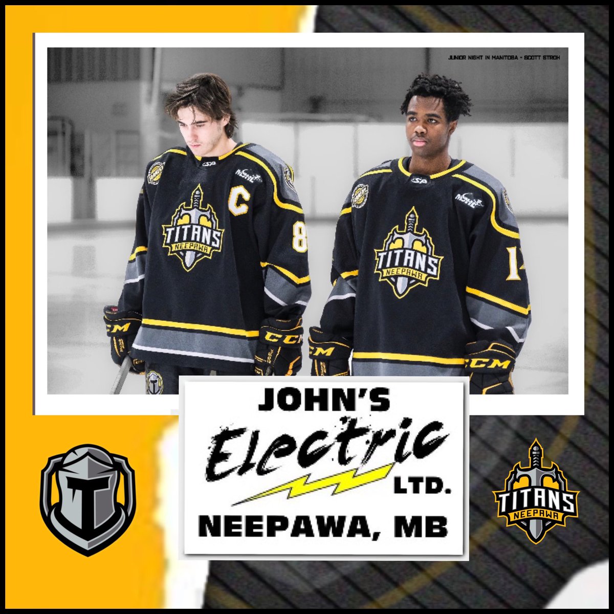 MJHLTitans's tweet image. 🚨Partnership Alert🚨 

The Titans would like to thank JOHN’s ELECTRIC Ltd. for their continued support as our Out of Town scoreboard partner for the 2022-23 season. #TitansFamily🛡🗡 @Ryancoke82