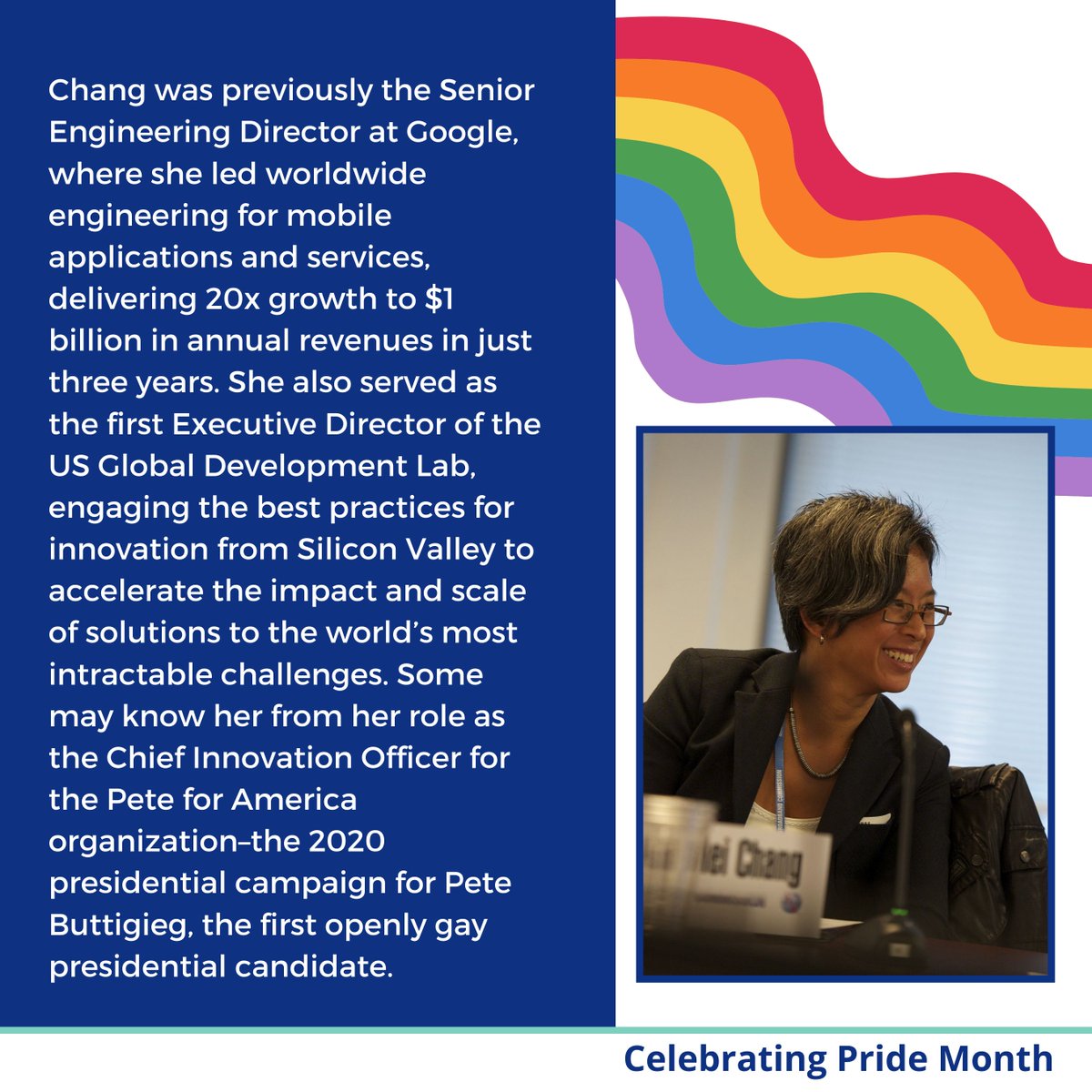 codesmith_'s tweet image. This week we are recognizing LGBTQ+ Tech leader, Ann Mei Chang who has worked at some of the top leading tech companies as well as made an impact in global development and the public sector. Swipe to learn more about her!
#Pride2022