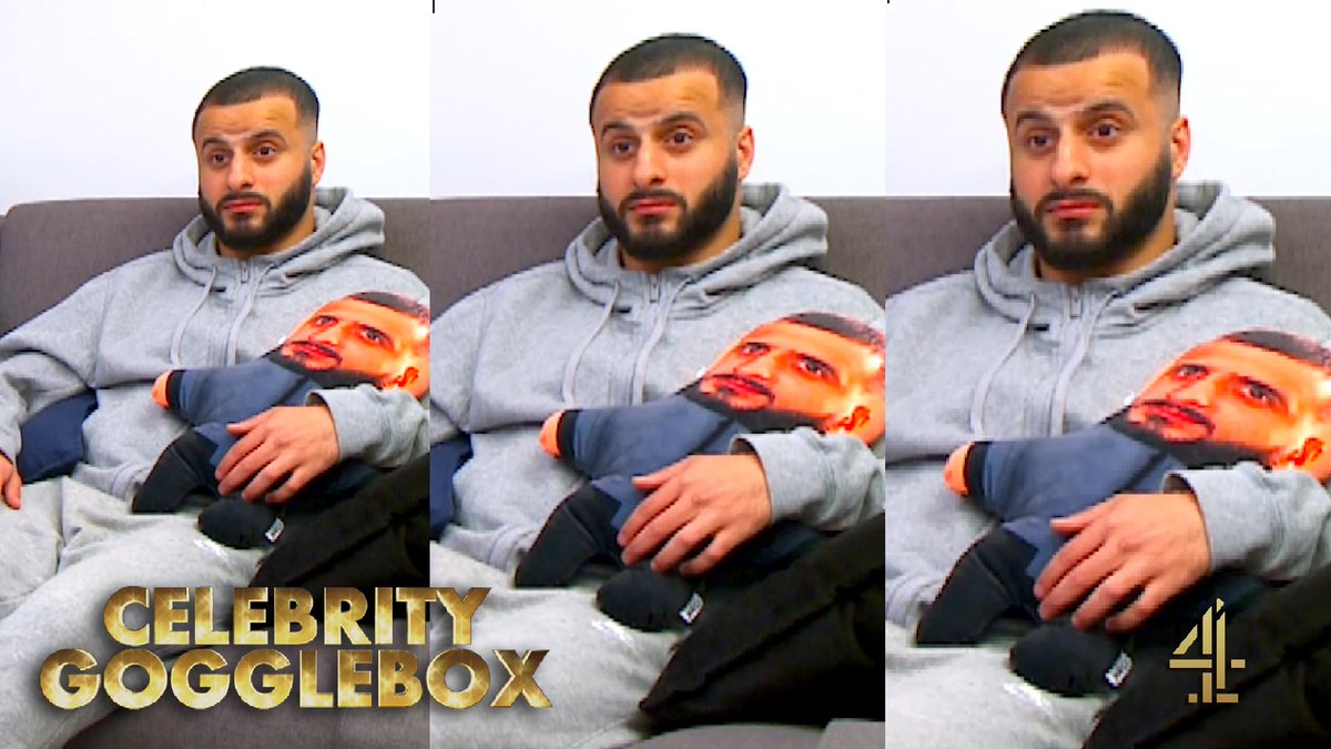 Can we take a moment to appreciate Hyder’s pillow!  #CelebrityGogglebox