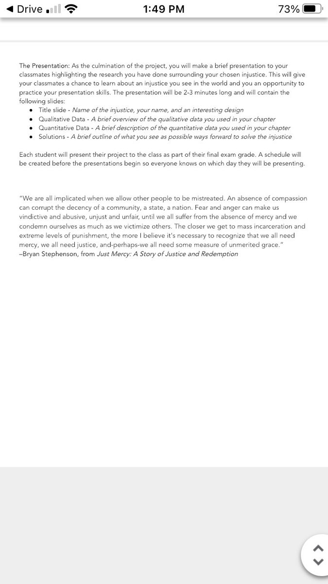 Incredible what Ss produce given some time, space, and a mentor text. Our Injustice Projects started today, and they covered gender-based violence, food insecurity, anti-Asian racism and many more. Thanks to <a href="/MattRKay/">Matthew R. Kay</a> for the inspiration and Bryan Stephenson for “Just Mercy”