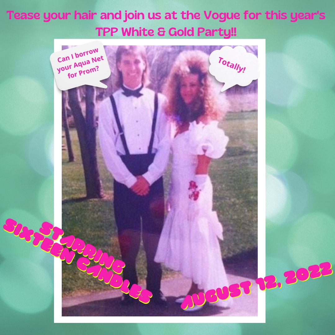 TatumParkerProj's tweet photo. It'a a Totally Rad 80's Prom that you Cannot Miss!!
August 12, 2022
The Vogue
Get your Tickets Now at the Link Below!!
https://t.co/QG23BrUY2c https://t.co/zGm4bkuRH3