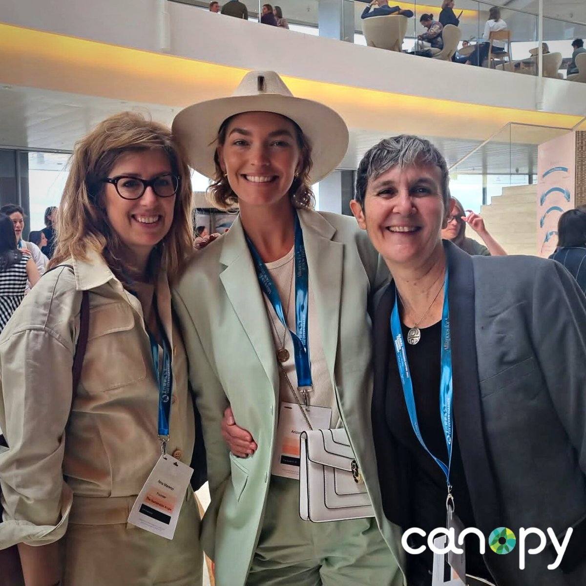 Canopyplanet's tweet photo. Hello from the Copenhagen Fashion Summit! We're so excited to be reunited with our friends in person, and over 900 leaders to drive urgent action to save the planet. | #CFS22 #CFSPlus
L-R: Nina Marenzi (Future Fabrics Expo), @ArizonaMuse (Dirt), @NicoleRycroft1 (Canopy). https://t.co/oEGuyEvYXy