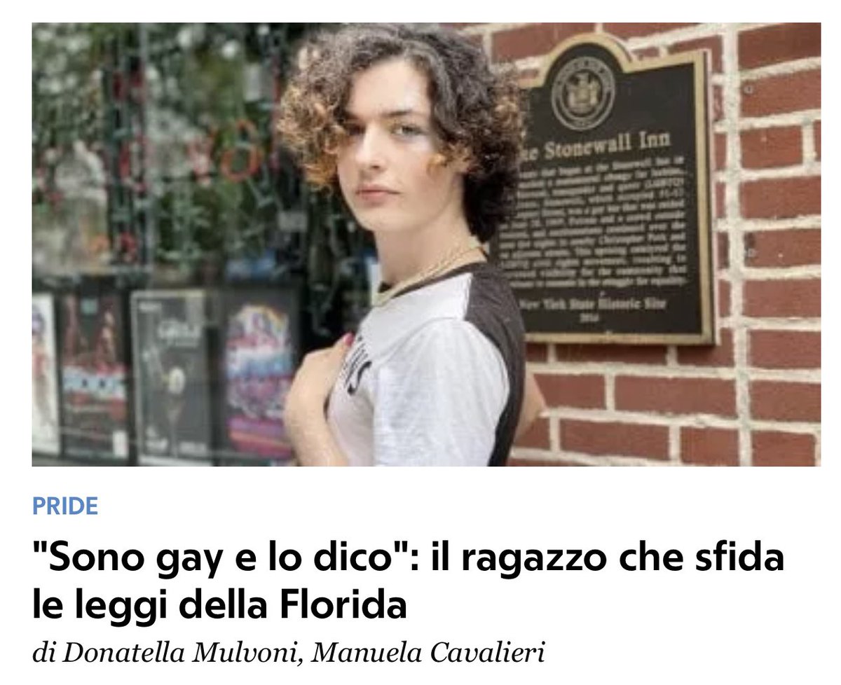 Tra meno di un mese, in Florida entrerà in vigore una legge controversa, la Parental right in Education, che i critici hanno ribattezzato subito “Don’t say gay”. Abbiamo incontrato per il  <a href="/ilvenerdi/">Il Venerdì di Repubblica</a> Will Larkins, oggi il volto di questa protesta. <a href="/ManuelaCav/">Manuela Cavalieri</a>
