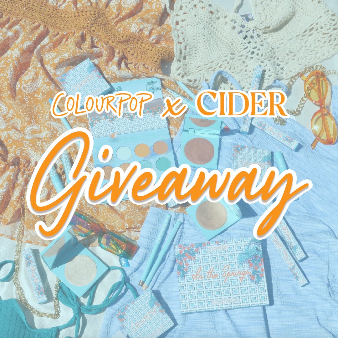 ColourPopCo's tweet image. #GIVEAWAY We're all about the palm trees and 100 degrees with @ShopCider! 🏝️ FIVE lucky winners will receive the 'In The Springs' Collection AND a $100 e-gift card to shopcider.com 🐬🧡

HOW TO ENTER:
✨ Follow @ColourPopCo &amp;amp; @ShopCider 
✨ Like &amp;amp; RT
✨ Reply w/ 🌴